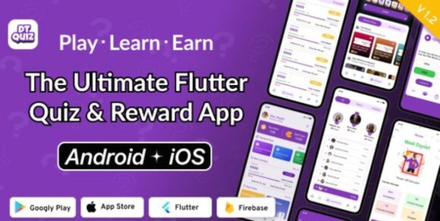 DTQuiz v1.3 – Flutter Online Quiz & Earn App, Trivia Game with Rewards, Android & iOS, Admin Panel App Source