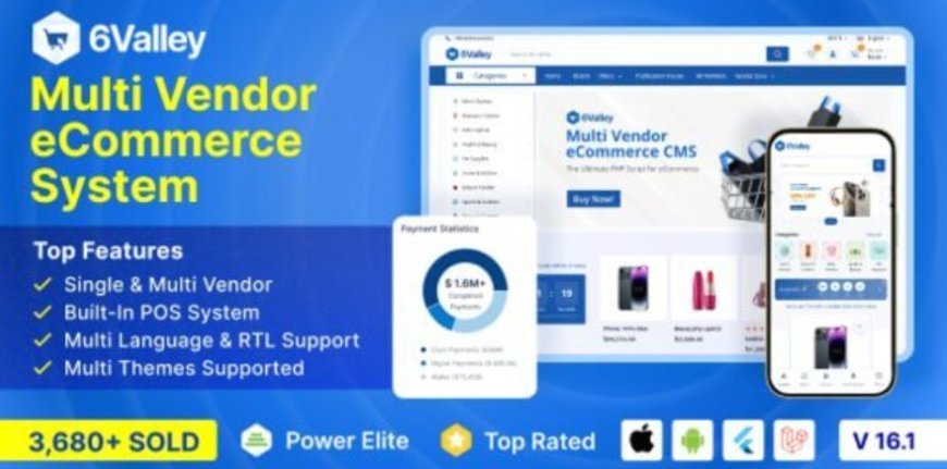 6Valley Multi-Vendor eCommerce CMS v16.1 Reviews– Complete eCommerce Mobile App, Web, Seller and Admin Panel Source