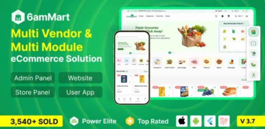 6amMart v3.7 Reviews– Multivendor Food, Grocery, eCommerce, Parcel, Pharmacy Delivery App with Admin & Website Source