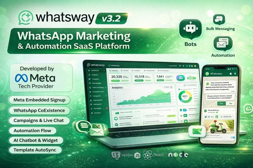 Whatsway v3.2 – WhatsApp Marketing & Automation SaaS Platform with Bots, Chats, Bulk Sender & AI Script
